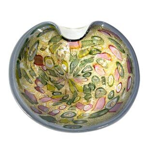 MCM leaded glass Tutti Frutti Millefiori geode ashtray or bowl.